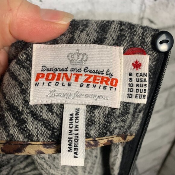 Vintage Y2K Zebra Animal Print Wool Blend Faux Wrap A-Line Skirt - Picture 7 of 13